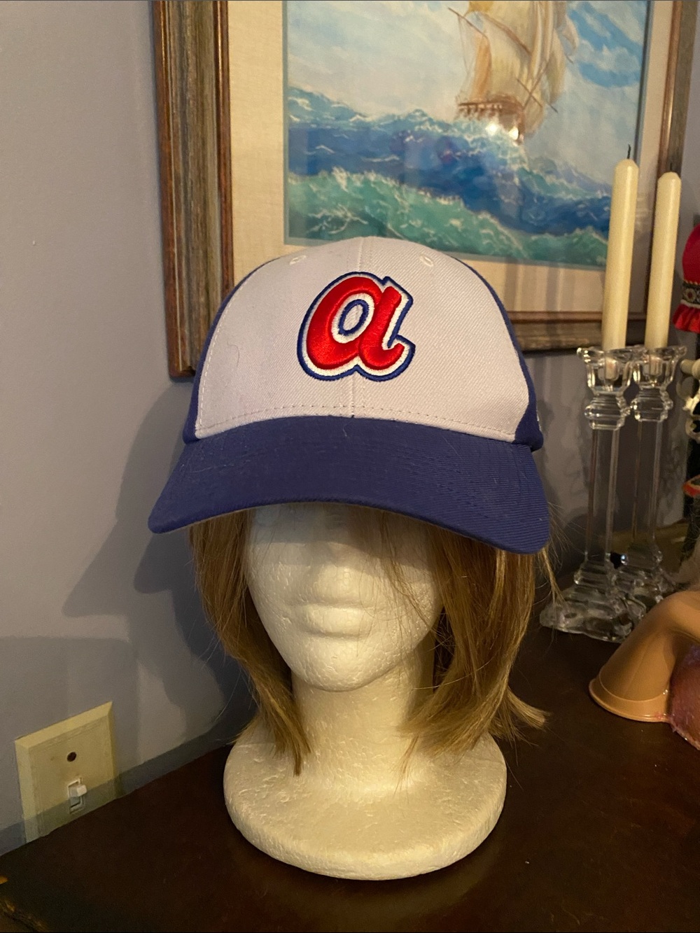 ! Atlanta Braves ‘47 Brand MLB Royal Blue Cap Hat Fitted XXL Cotton New